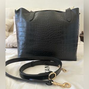 Cuyana small embossed leather structure tote